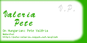 valeria pete business card